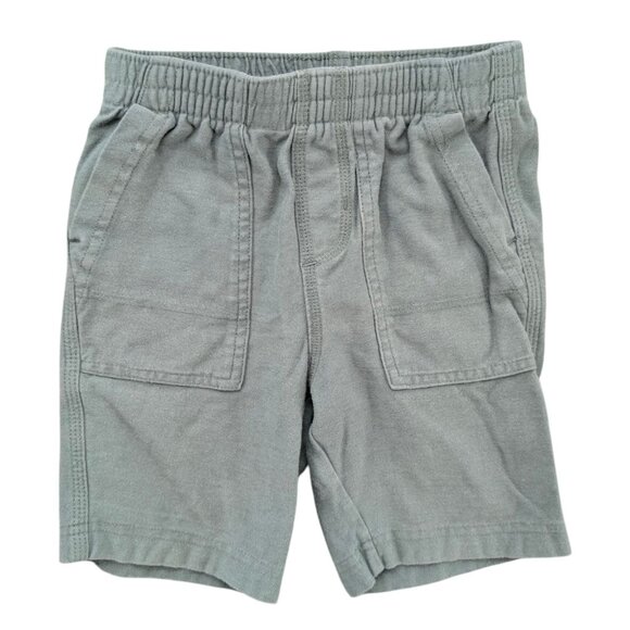 Tea Collection Cotton Shorts Boys Sage Green Knit Pull On Pockets Size 4 - Picture 1 of 7